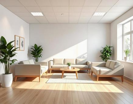 安心感のあるクリニックの待合室　の写真