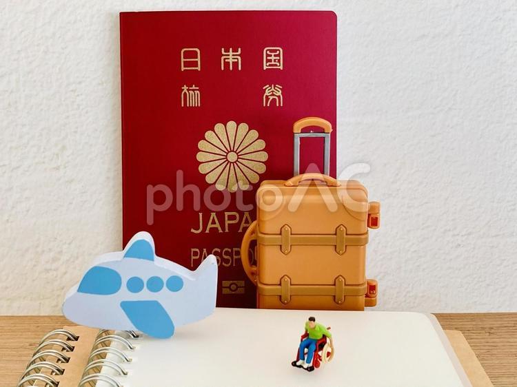 車椅子利用者のバリアフリー海外旅行 海外旅行,車椅子,バリアフリーの写真素材