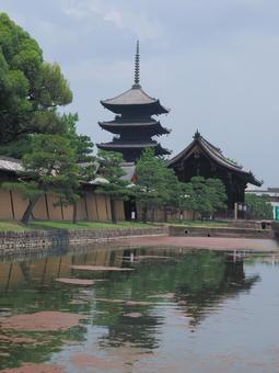 初夏の青い空と東寺の五重塔 初夏の青い空と東寺の五重塔 東寺,観光地,京都市の写真素材