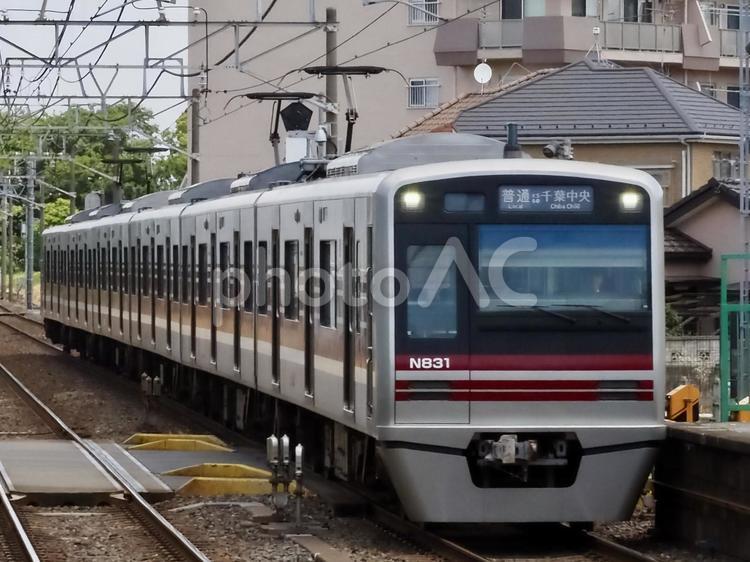 京成松戸線 N800形 登場時塗装 松戸線,京成松戸線,8800形の写真素材