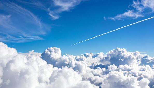 飛行機雲 飛行機雲の写真