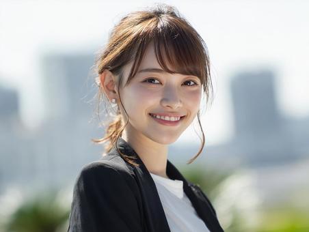 都会で働く日本人女性 都会で働く日本人女性の写真