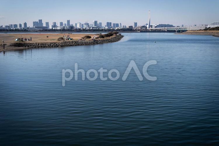 都会と海 ビル,都会,海の写真素材