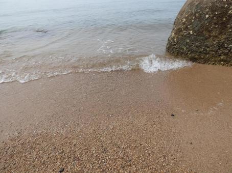 砂浜の波打ち際001 海,砂,自然の写真素材