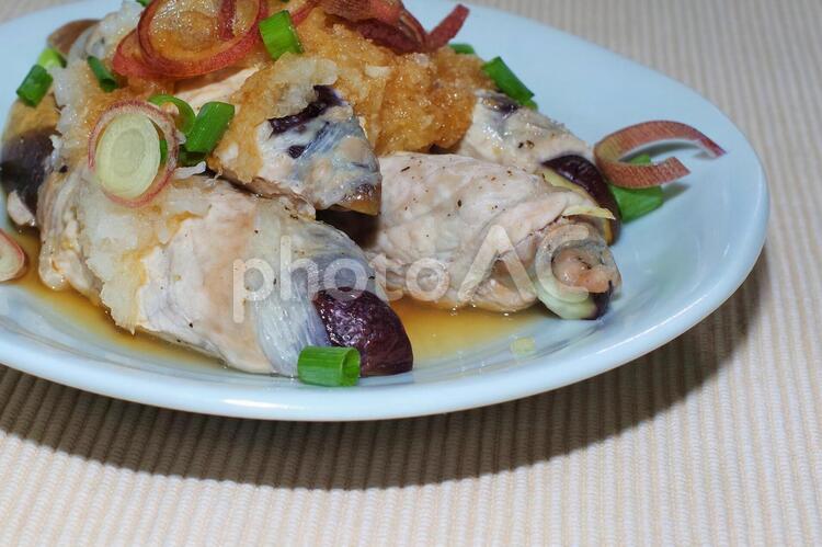 ナスの肉巻き蒸し ナス,豚肉,肉巻きの写真素材