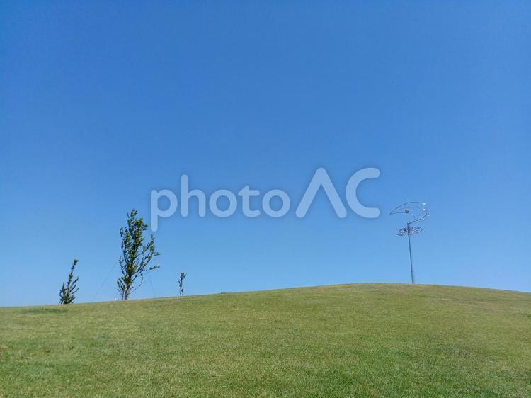青森港新中央埠頭公園 青森港新中央埠頭公園,公園,丘の写真素材