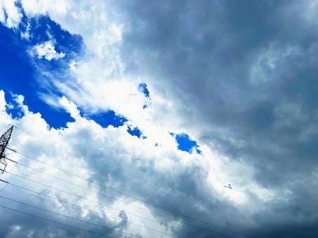 窓から見た空 雲,空,風景の写真素材