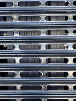 金属シャッターのクローズアップ@NY 金属,シャッター,店のシャッターの写真素材