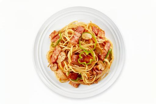 ナポリタンスパゲッティ 真俯瞰 ナポリタンスパゲッティ 真俯瞰 ナポリタン,スパゲティ,真俯瞰の写真素材