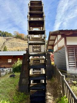 11月　秋の竹田水車メロディーパーク 竹田水車メロディーパーク,自然,水車の写真素材