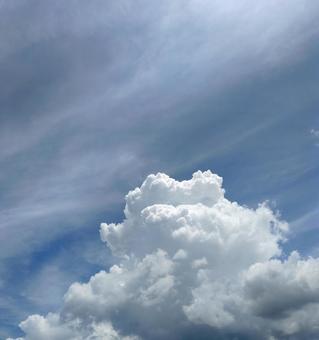 Photo, cloud cover, cumulonimbus, blue sky, 