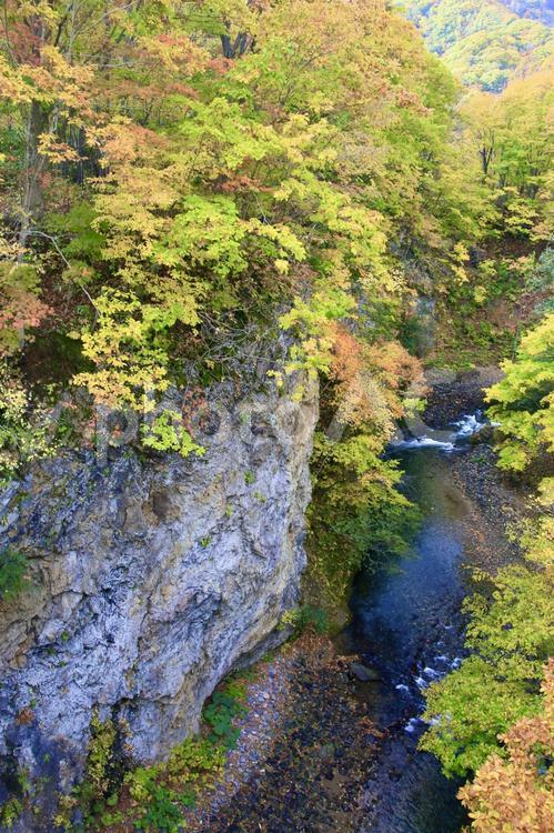 定山渓の紅葉の始まり 定山渓,紅葉,観光地の写真素材