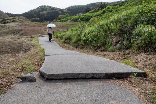 白米千枚田の震災被害 白米千枚田の震災被害の写真