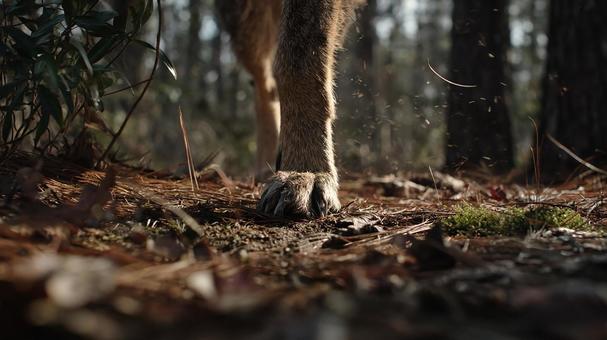 大自然を走る犬の足 大自然を走る犬の足の写真