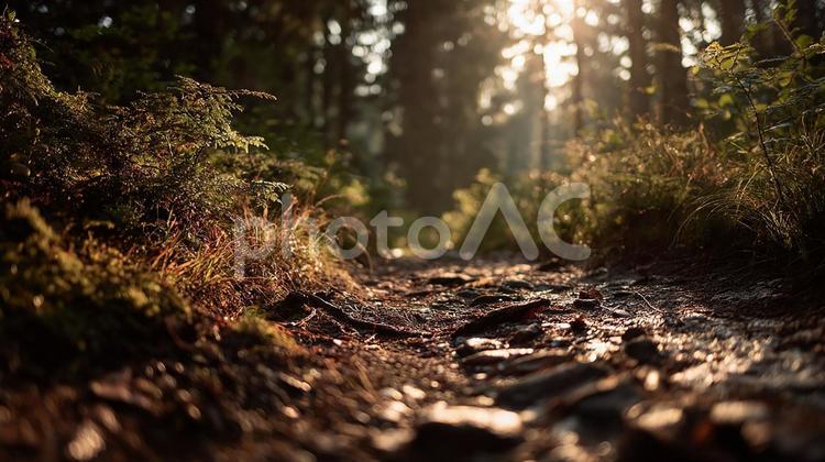 森へ続く光の小道 道,小道,森林の写真素材