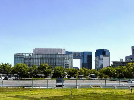 お台場周辺の街並み お台場周辺の街並み 東京都,青海,駐車場の写真素材