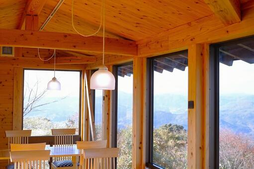 山小屋風のインテリア インテリア,テーブル,椅子の写真素材