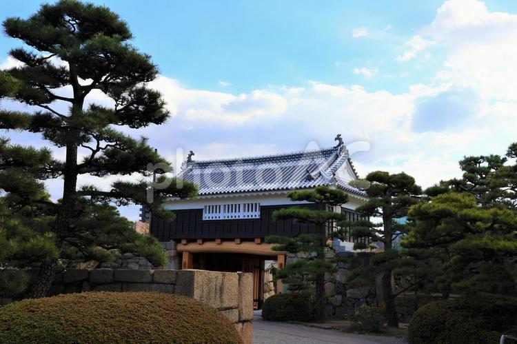 令和５年１月３日の高松市玉藻公園の桜御門 背景,桜御門,御門の写真素材