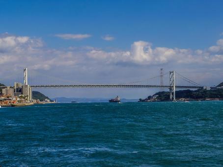 【山口県】下関市・関門海峡 関門海峡,関門橋,下関の写真素材