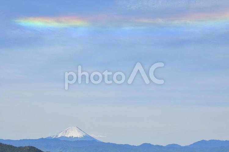 富士山と環水平アーク 富士山,環水平アーク,虹の写真素材