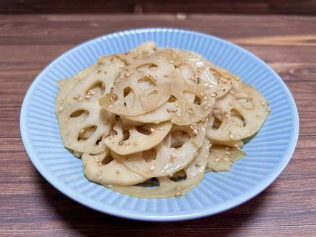 れんこんのきんぴら 料理,きんぴら,れんこんの写真素材