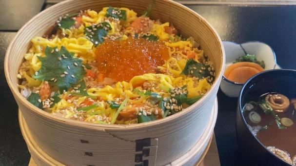 わっぱ飯 横16:9 わっぱ飯 横16:9 わっぱ飯,ご飯,ランチの写真素材