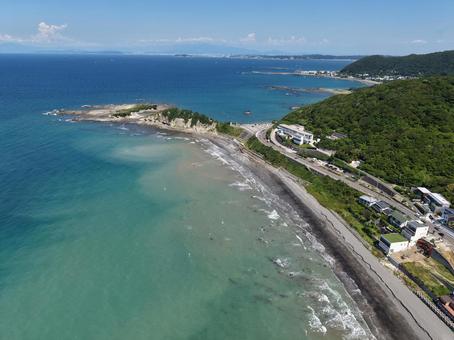 横須賀・関根海岸 夏 横須賀・関根海岸 夏 ドローン,空撮,真夏の海の写真素材