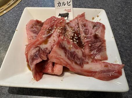 カルビ カルビ,焼肉,生肉の写真素材