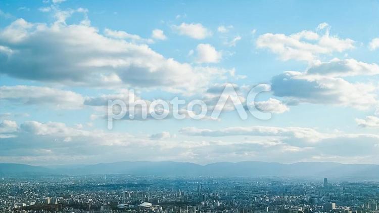 大阪の風景 風景,空,建物の写真素材