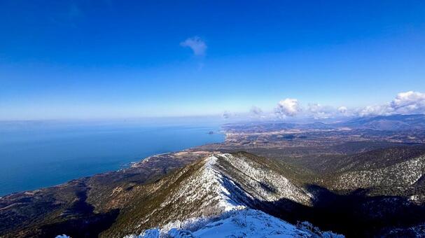 冬のアポイ岳　冬景色 北海道,アポイ,岳の写真素材
