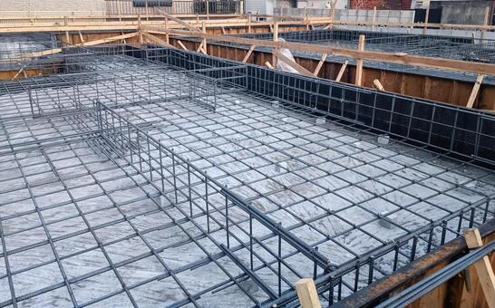 建物の基礎工事⑧ 土台,木,べた基礎の写真素材