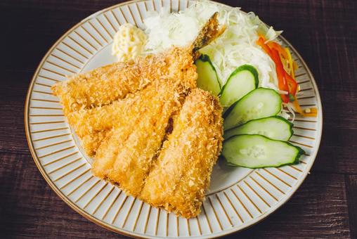 サンマフライのアップ サンマフライのアップ 秋刀魚,フライ,さんまフライの写真素材