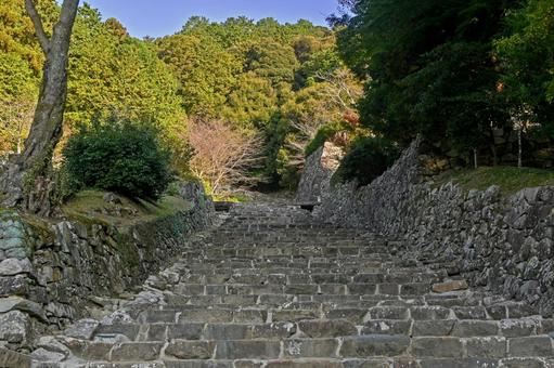 滋賀・近江八幡市 安土城 大手道 大手道,城,石垣の写真素材