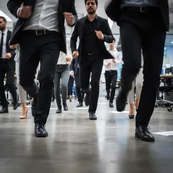 会社員たちが走ってくる 会社員たちが走ってくるの写真