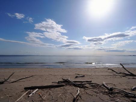 夏の砂浜 海,砂浜,夏の写真素材