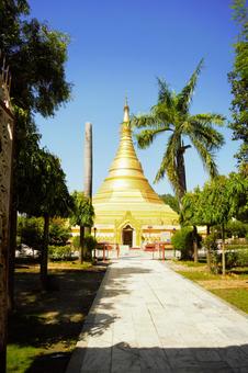 ミャンマー寺　ルンビニ　2 風景,ミャンマー寺,ビルマ様式の写真素材