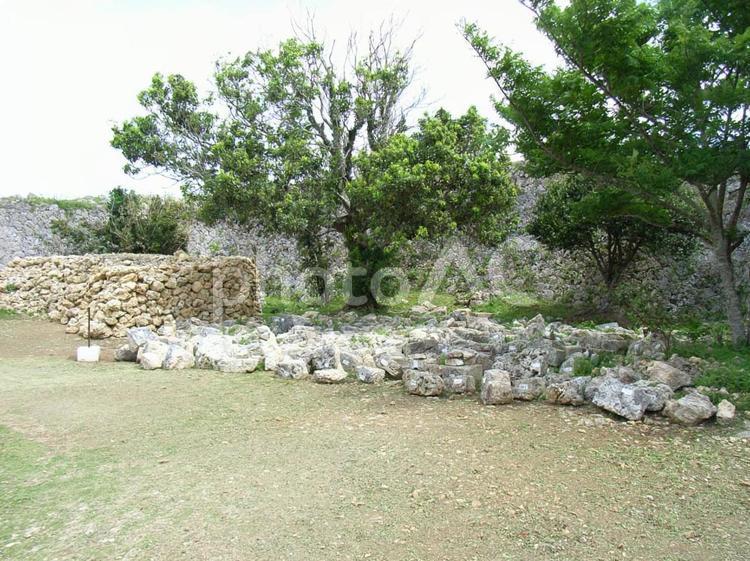 中城城三の郭城壁 中城城の写真素材