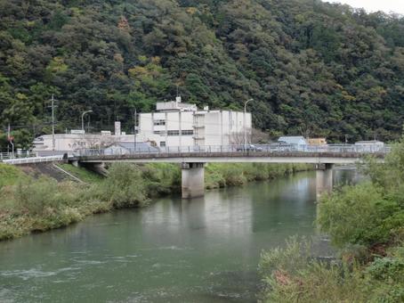 美作市内を流れる梶並川 梶並川,美作市,岡山県の写真素材