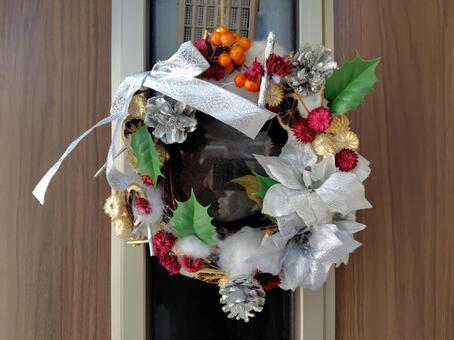 クリスマスリース クリスマスリース,クリスマス,玄関の写真素材