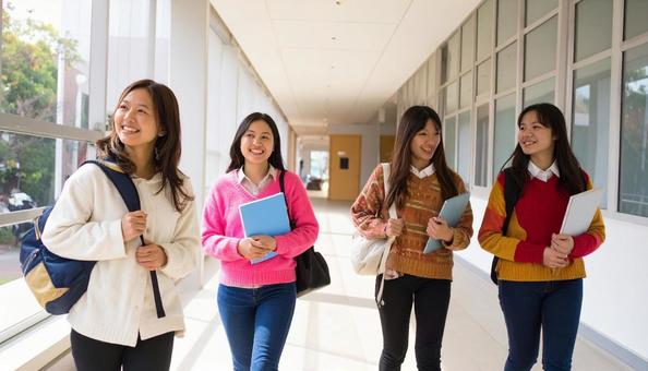 キャンパスライフを楽しむ大学生 キャンパスライフを楽しむ大学生の写真