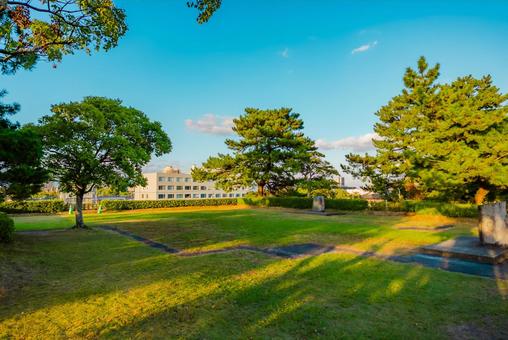 【佐賀】佐賀城跡の周辺 佐賀,佐賀城跡,城跡の写真素材