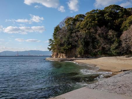 海岸 海岸 海岸,鉢々谷の浜,元宇品公園の写真素材