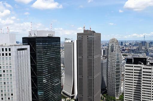 新宿副都心とスカイツリー 新宿副都心,スカイツリー,東京都庁の写真素材