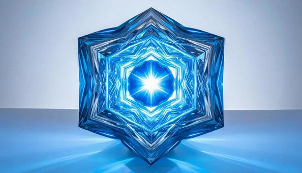 六角形のサファイア結晶アートの写真