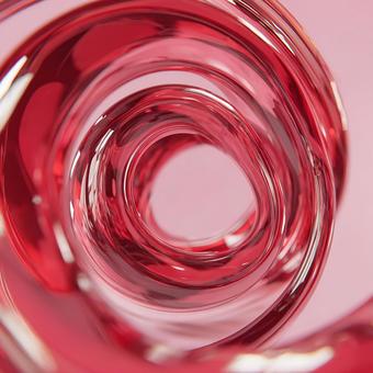 渦を巻く赤い透明なモチーフの写真