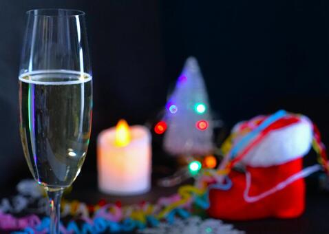 Xmasパーティー クリスマス,シャンパン,ツリーの写真素材