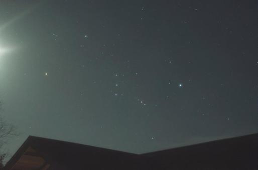 月夜のオリオン座 オリオン座,夜空,星の写真素材