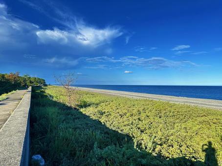 海岸沿い 海 晴れ 海岸沿い 海 晴れ 海,海岸線,空の写真素材