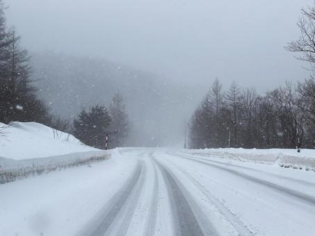 雪道 雪道の写真