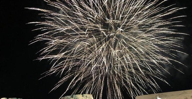 花火 花火,夏祭り,夜空の写真素材